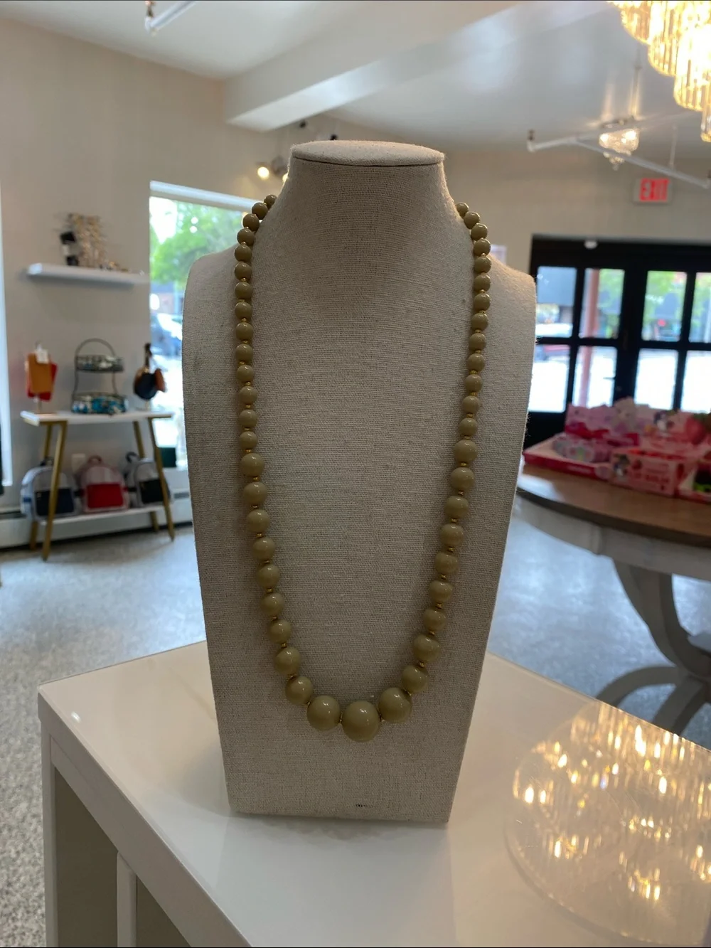 Classic Olive Bead Necklace